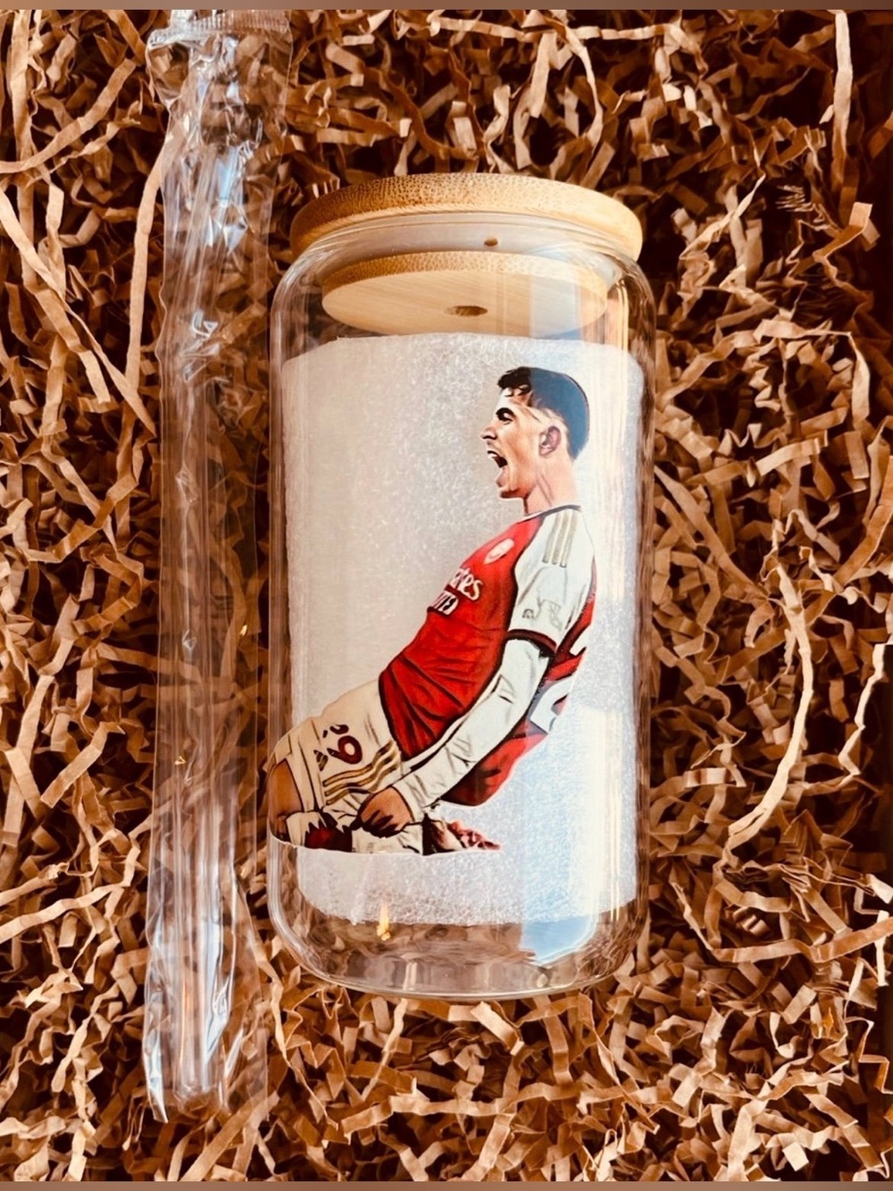 Kai Havertz Arsenal FC Premier League Soccer Football 16oz Glass Tumbler Cup